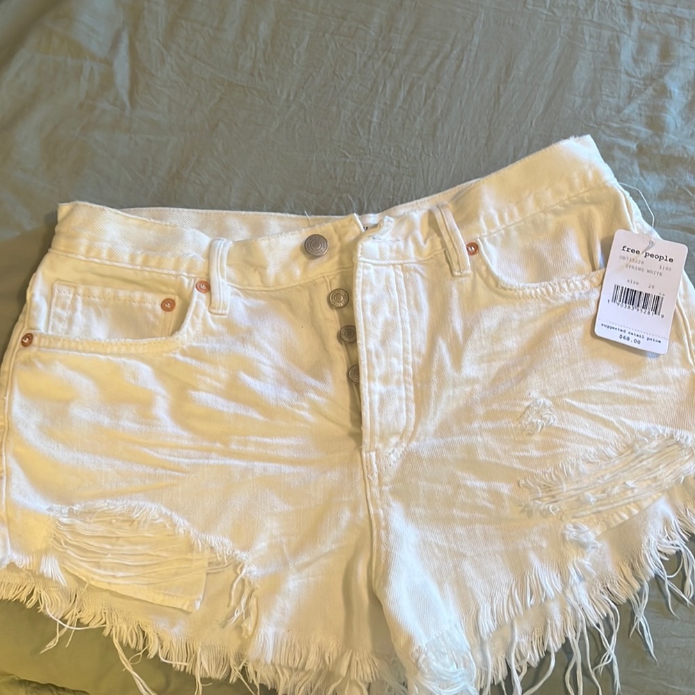 Free people New white Jean short shorts